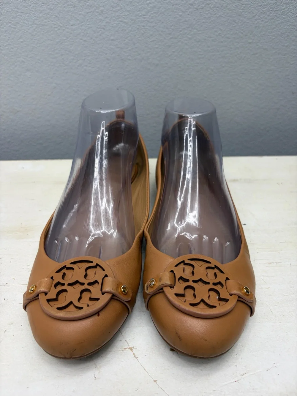 Tory Burch Brown Leather Reva Flats Size 9
